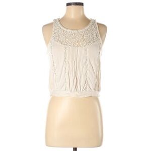 American Eagle M ivory lace front sleeveless top